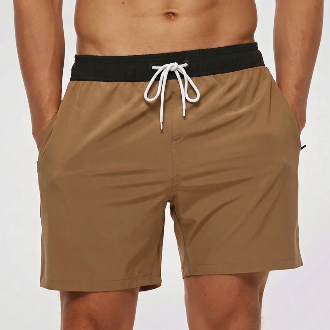Bañador corto para hombre con cintura en contraste-Swimwear for men-Casaluzia