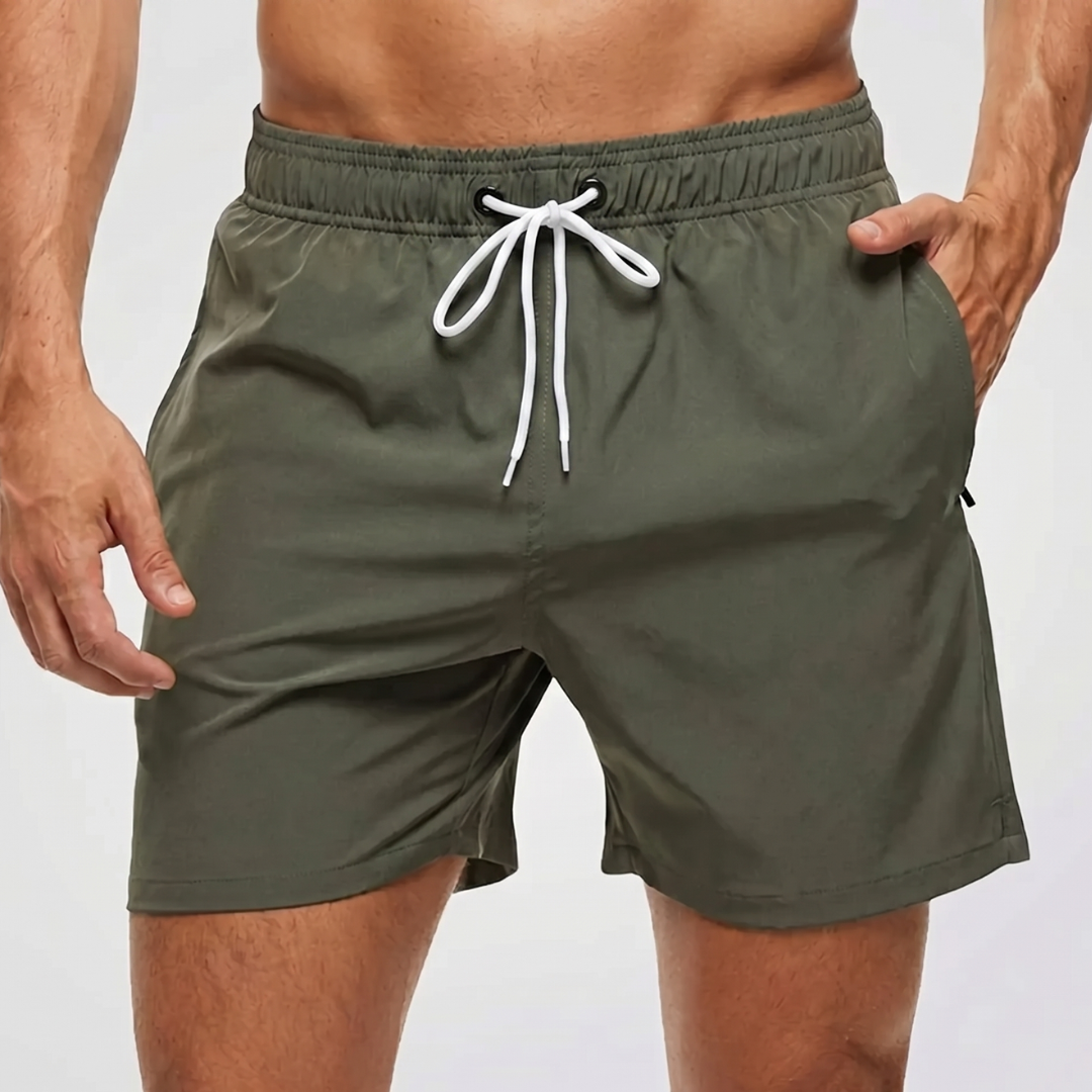Bañador corto para hombre con cintura en contraste-Swimwear for men-Casaluzia