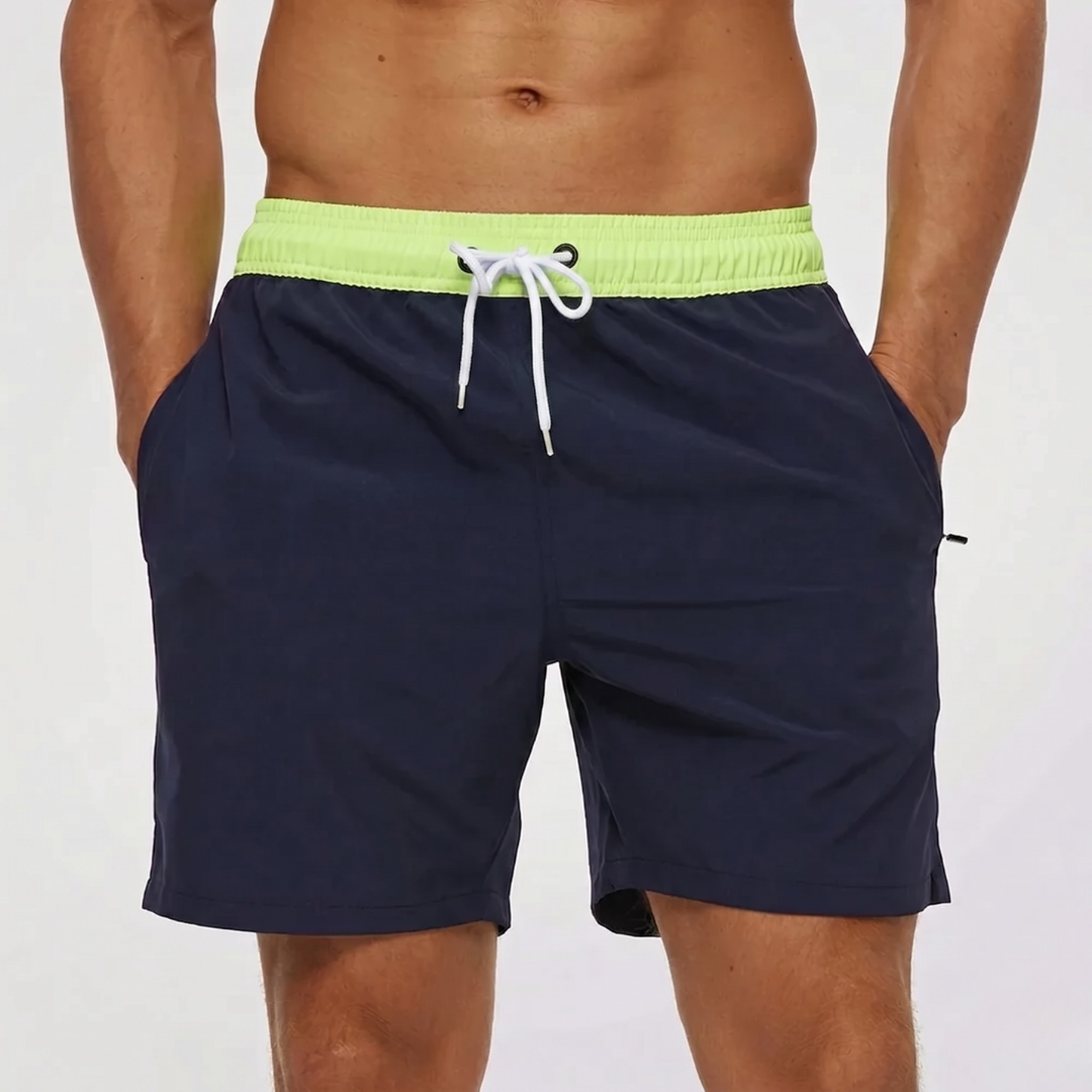 Bañador corto para hombre con cintura en contraste-Swimwear for men-Casaluzia