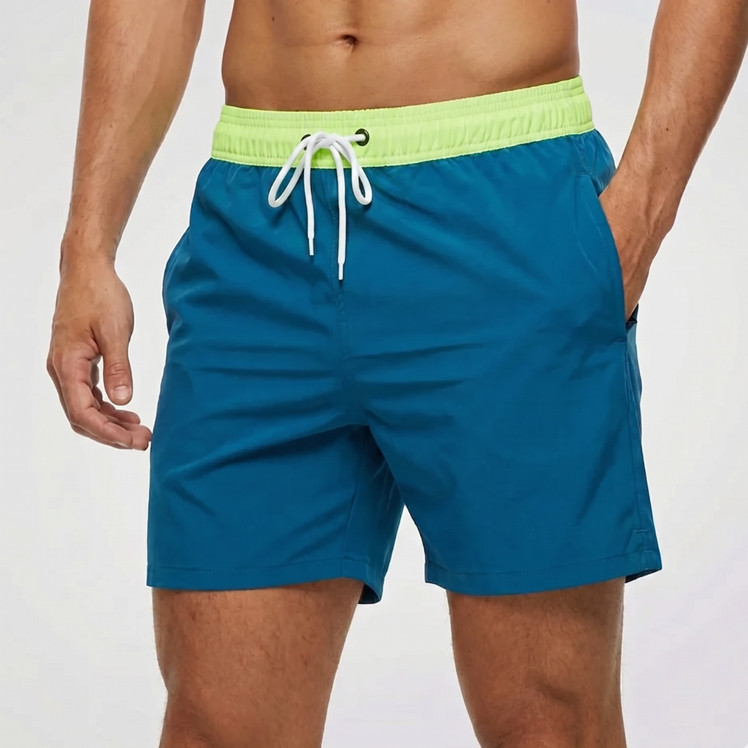 Bañador corto para hombre con cintura en contraste-Swimwear for men-Casaluzia