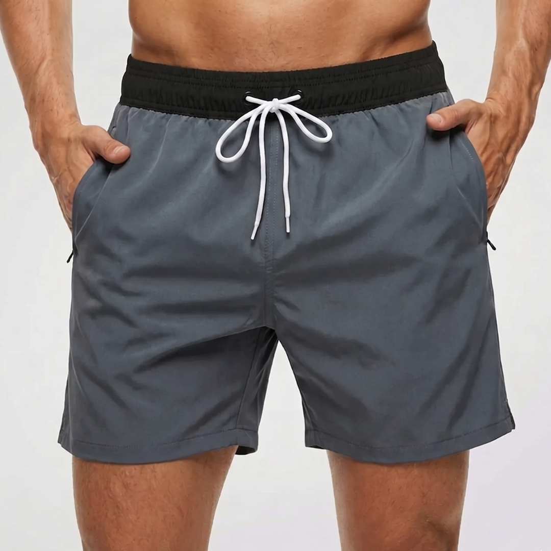 Bañador corto para hombre con cintura en contraste-Swimwear for men-Casaluzia