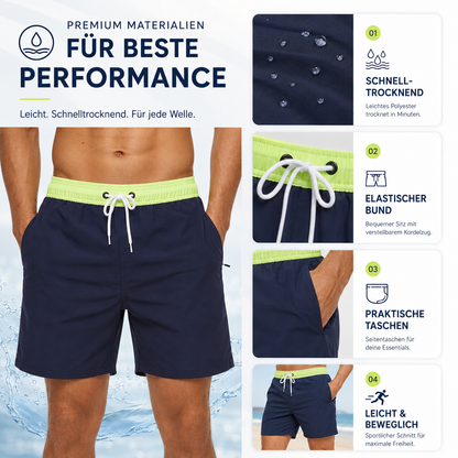 Bañador corto para hombre con cintura en contraste-Swimwear for men-Casaluzia