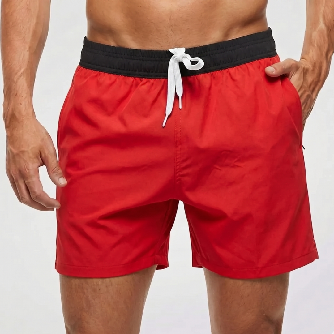 Bañador corto para hombre con cintura en contraste-Swimwear for men-Casaluzia