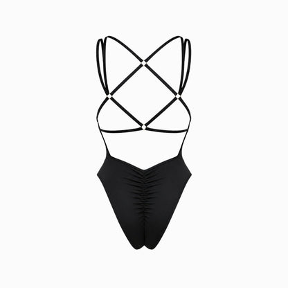Bañador de una pieza para mujer con aberturas laterales-Swimwear for Women-Casaluzia
