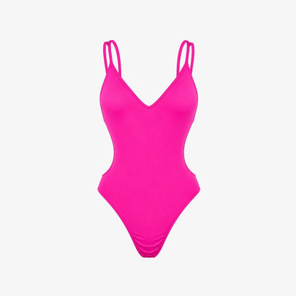 Bañador de una pieza para mujer con aberturas laterales-Swimwear for Women-Casaluzia