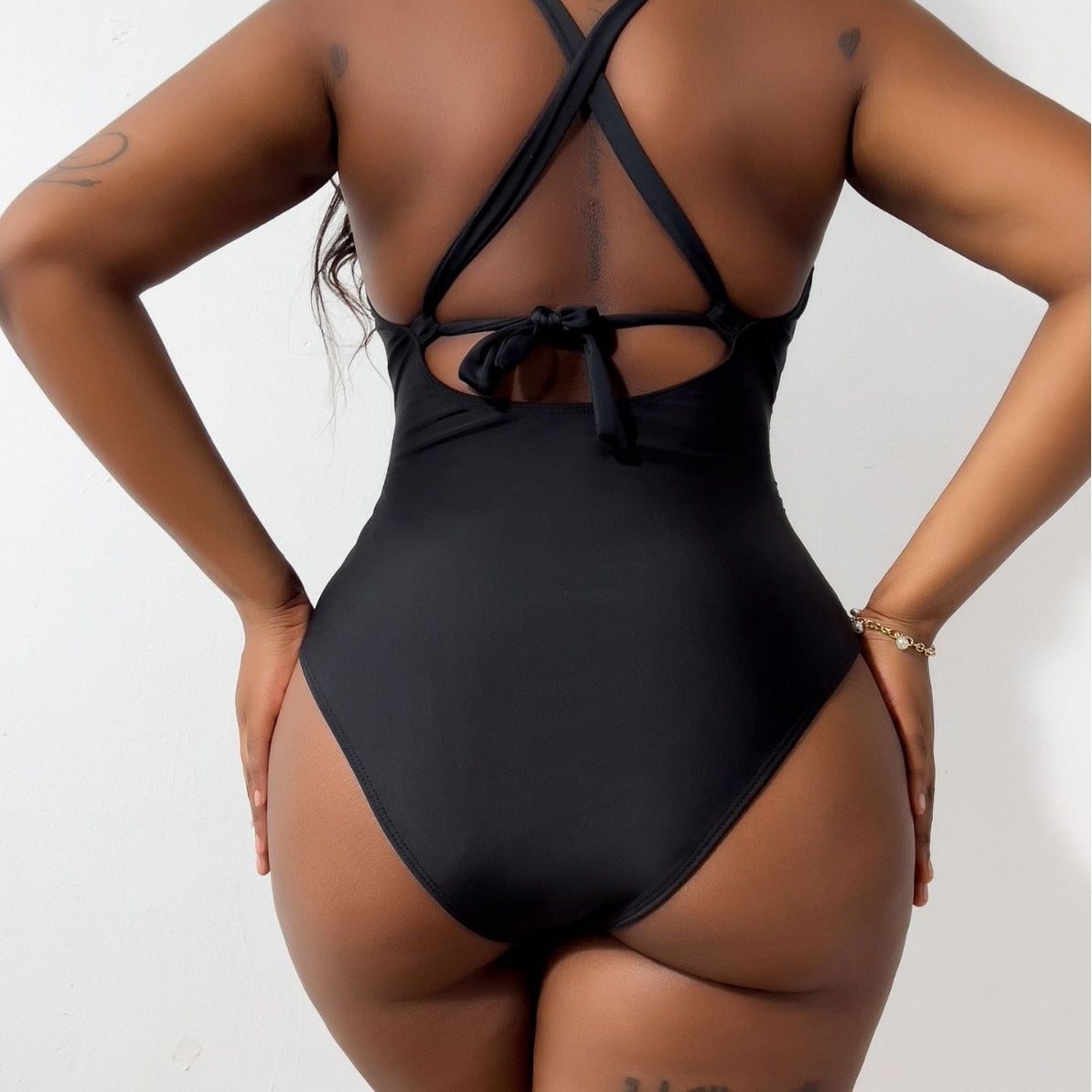 Bañador de una pieza tipo halter con abertura para mujer-Swimwear for women-Casaluzia