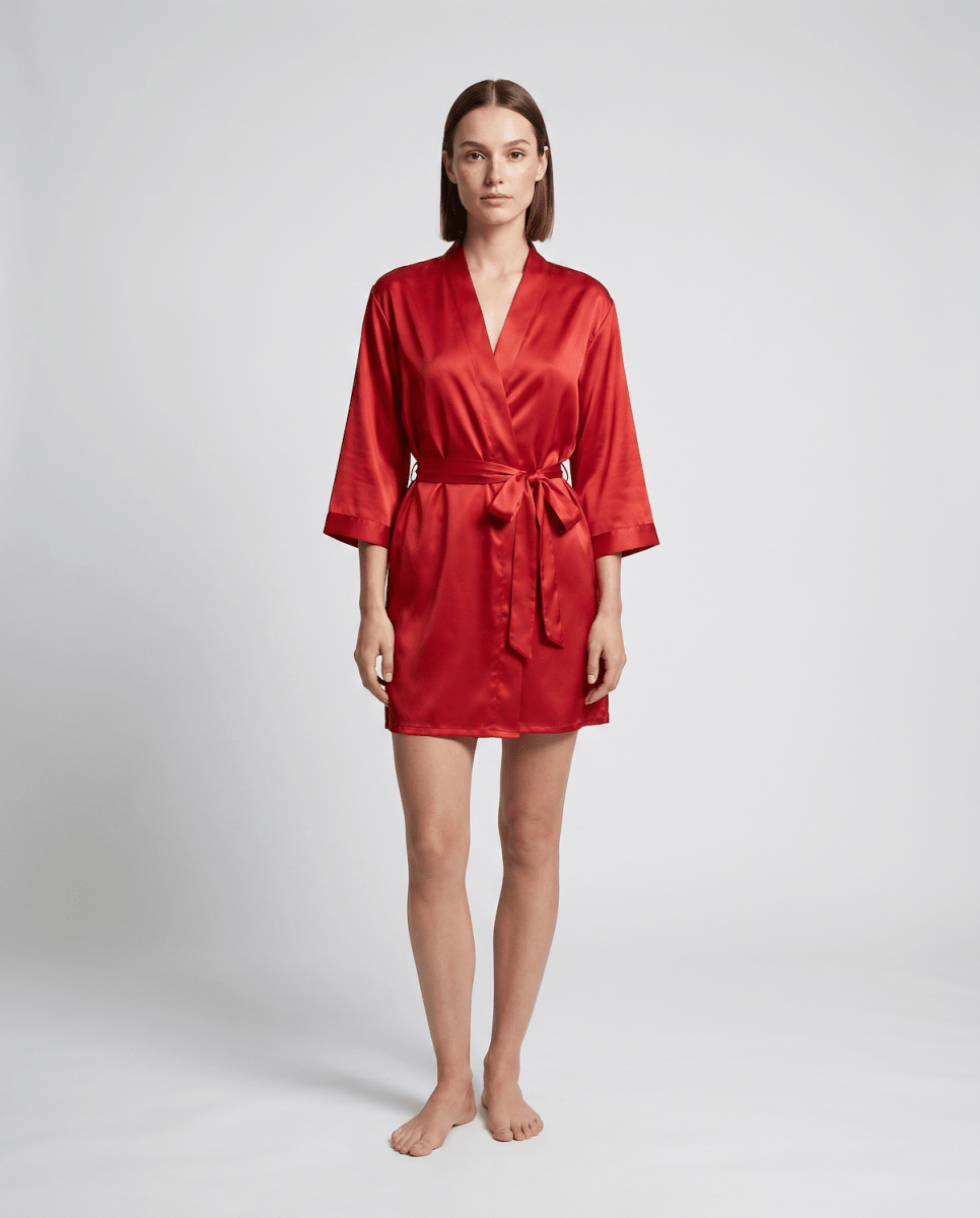 Bata corta para mujer con cinturón-Robe for women-Casaluzia