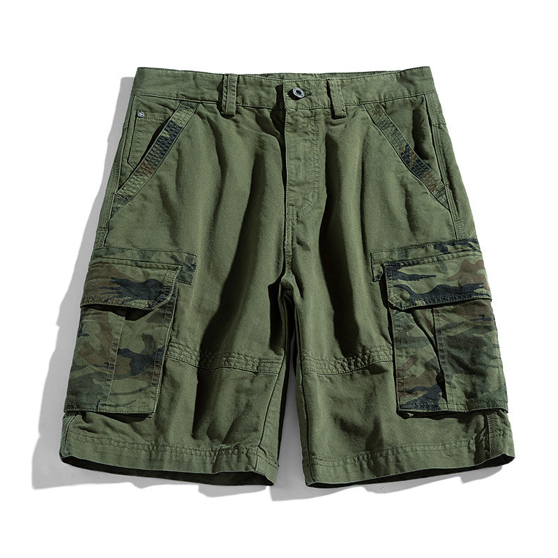 Bermudas cargo de camuflaje para hombre con bolsillos con solapa-Shorts for men-Casaluzia