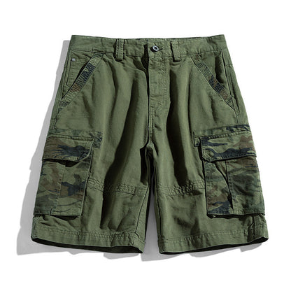 Bermudas cargo de camuflaje para hombre con bolsillos con solapa-Shorts for men-Casaluzia