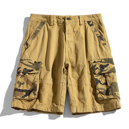 Bermudas cargo de camuflaje para hombre con bolsillos con solapa-Shorts for men-Casaluzia