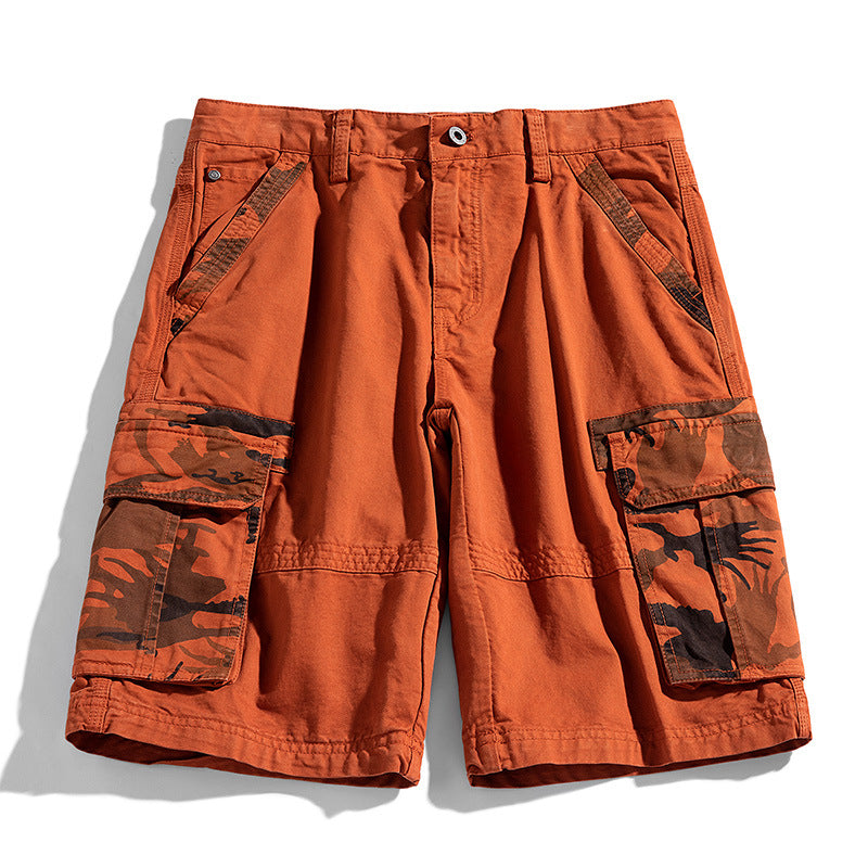 Bermudas cargo de camuflaje para hombre con bolsillos con solapa-Shorts for men-Casaluzia