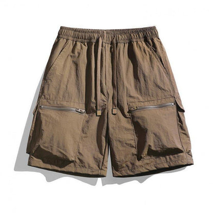 Bermudas cargo para hombre con cordón y bolsillos con cremallera-Shorts for men-Casaluzia