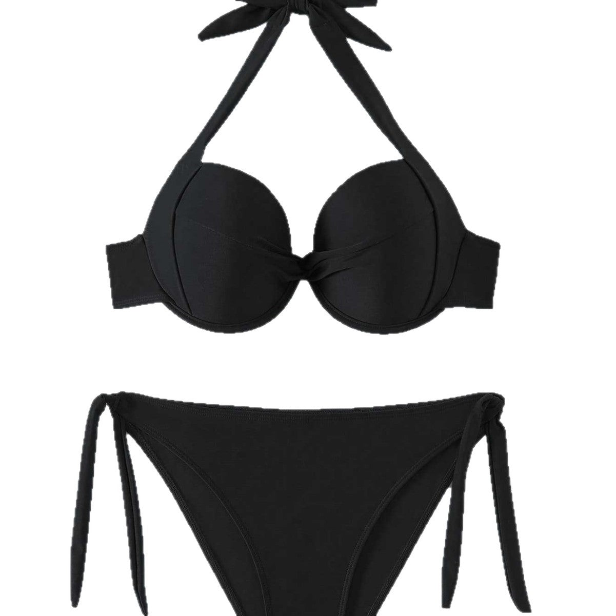 Bikini de dos piezas con cuello halter para mujer-Swimwear for Women-Casaluzia