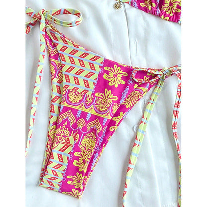 Bikini de Triángulo Estampado para Mujer-Swimwear for women-Casaluzia
