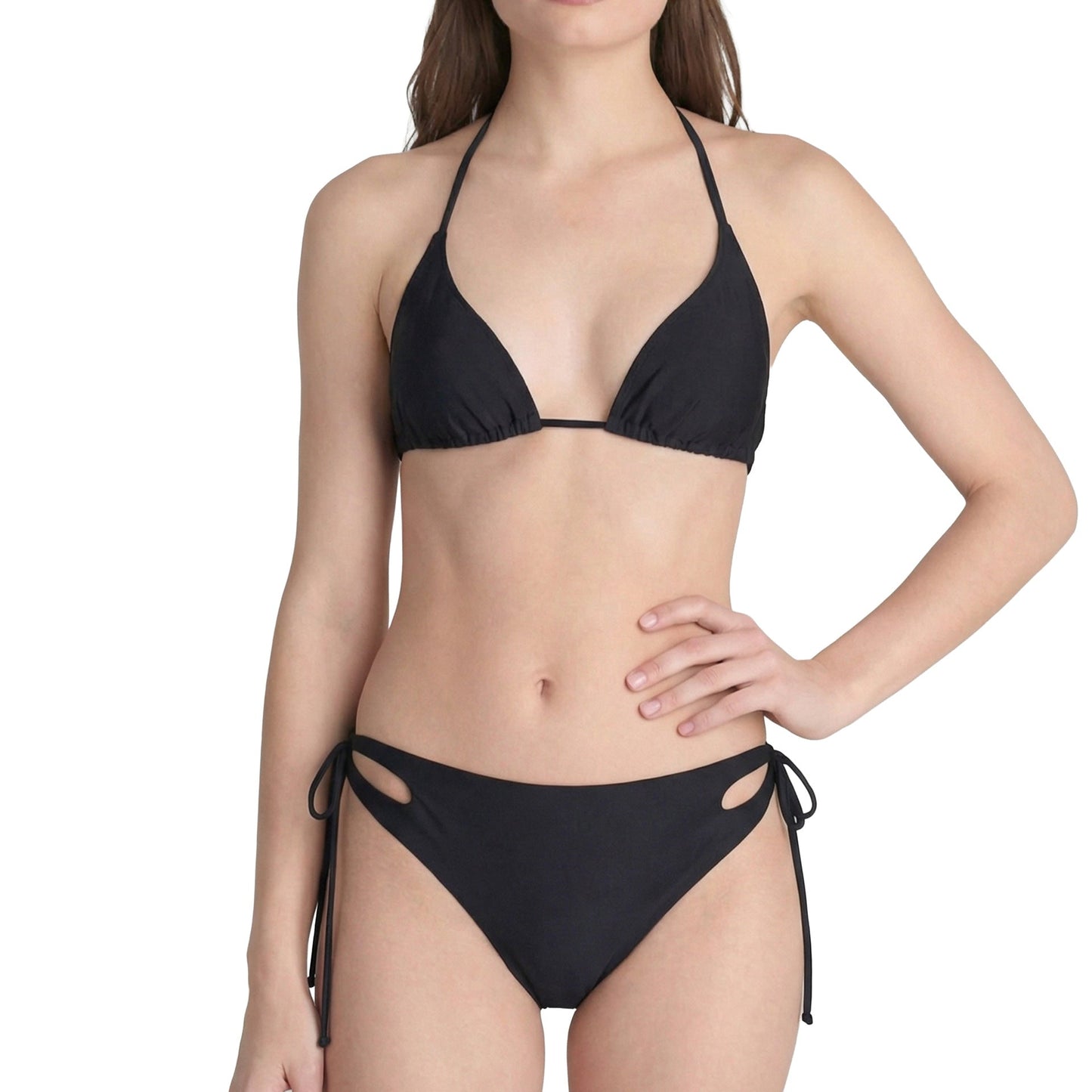 Bikini de triángulo para mujer con aberturas laterales-Swimwear for Women-Casaluzia