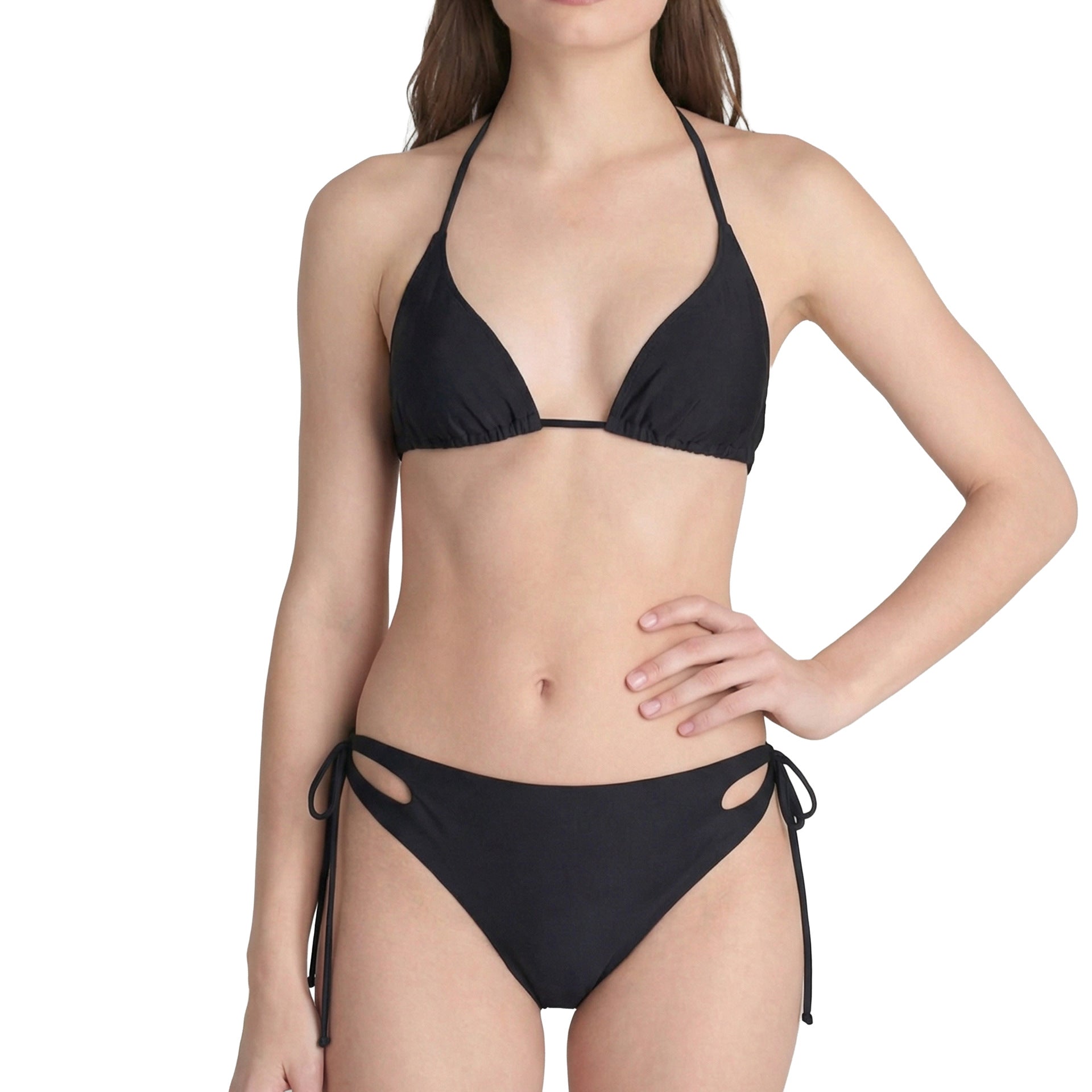 Bikini de triángulo para mujer con aberturas laterales-Swimwear for Women-Casaluzia