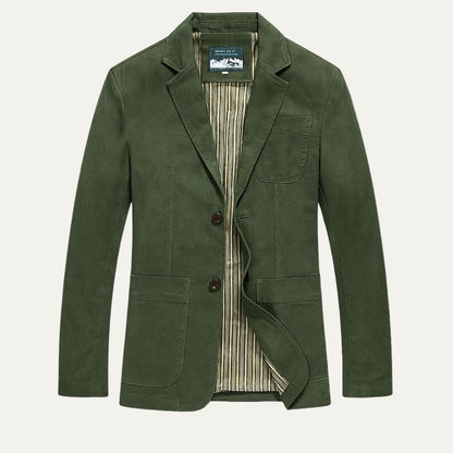 Blazer de hombre con botones frontales y bolsillos de parche-Jackets for men-Casaluzia