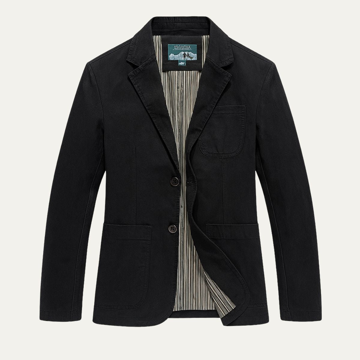Blazer de hombre con botones frontales y bolsillos de parche-Jackets for men-Casaluzia