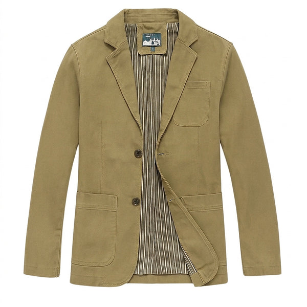 Blazer de hombre con botones frontales y bolsillos de parche-Jackets for men-Casaluzia