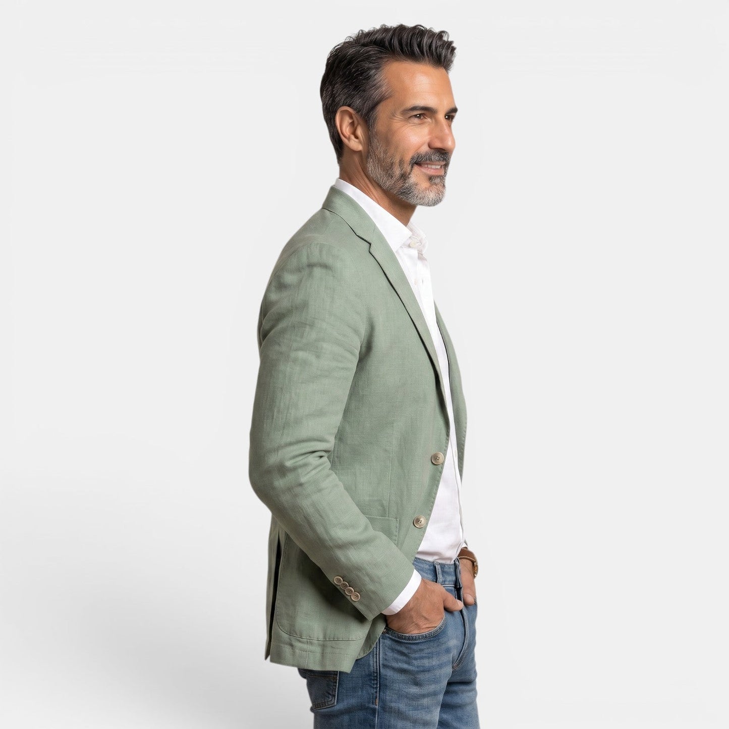 Blazer de tres botones para hombre con solapa de muesca-Blazer for men-Casaluzia