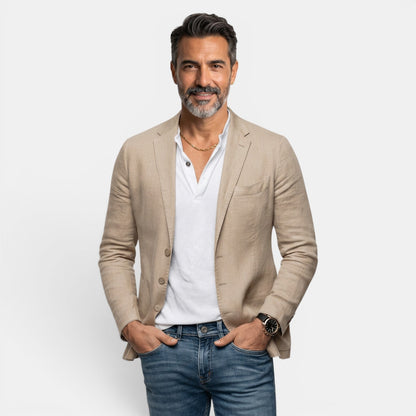 Blazer de tres botones para hombre con solapa de muesca-Blazer for men-Casaluzia