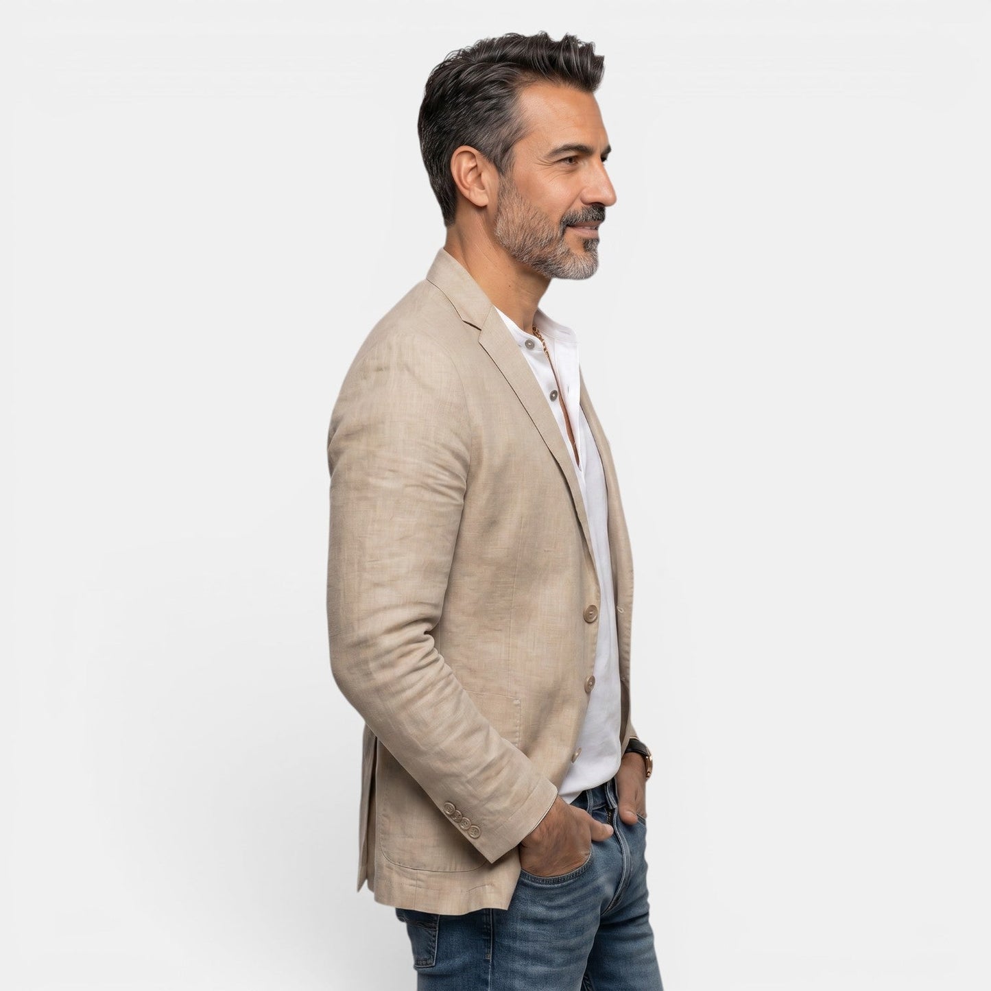 Blazer de tres botones para hombre con solapa de muesca-Blazer for men-Casaluzia