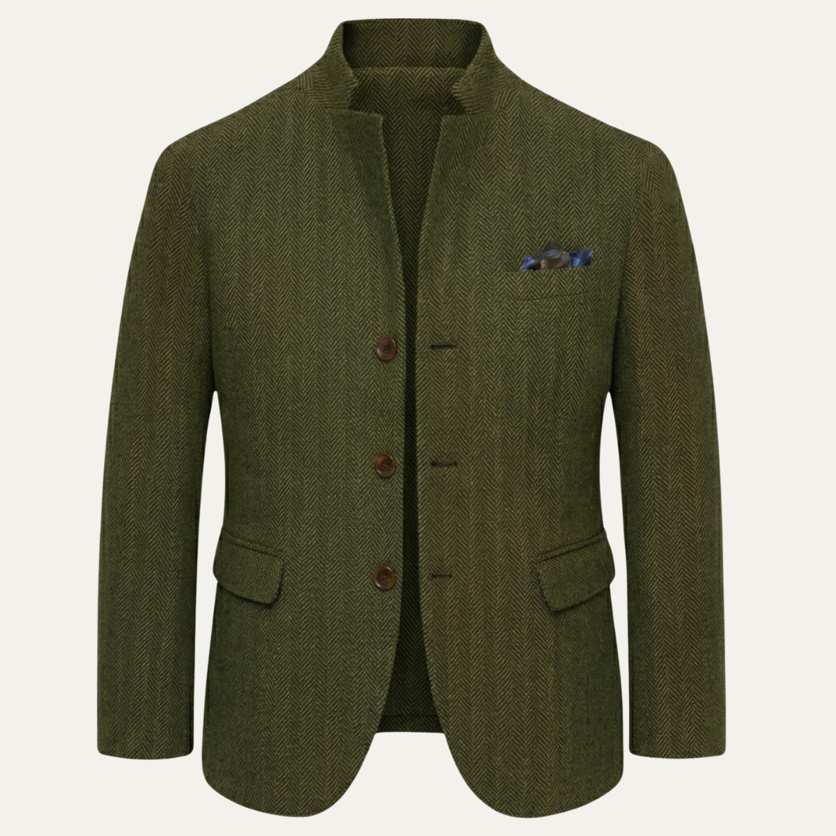 Blazer de Tweed con Estampado de Espiga para Hombre-Jackets for men-Casaluzia