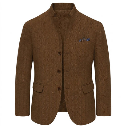 Blazer de Tweed con Estampado de Espiga para Hombre-Jackets for men-Casaluzia