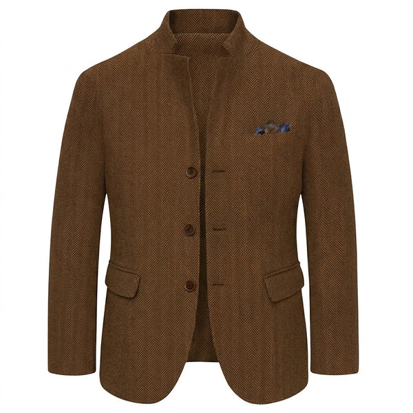 Blazer de Tweed con Estampado de Espiga para Hombre-Jackets for men-Casaluzia