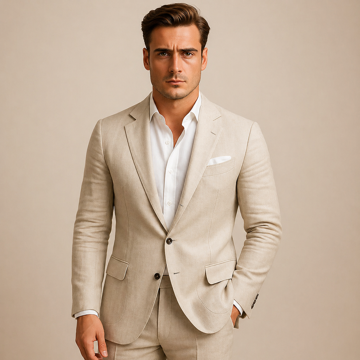 Blazer Hombre con Solapa, Cierre de Botones y Bolsillos con Solapa-Blazer for men-Casaluzia