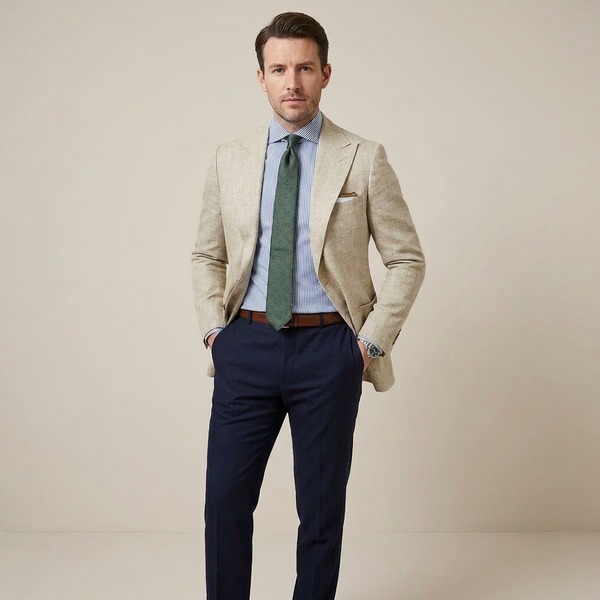 Blazer para hombre con solapas de muesca y bolsillos de parche-Blazer for men-Casaluzia