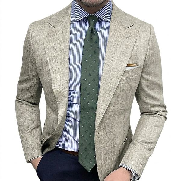 Blazer para hombre con solapas de muesca y bolsillos de parche-Blazer for men-Casaluzia