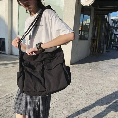 Bolso bandolera unisex de lona-Accessories for Women-Casaluzia