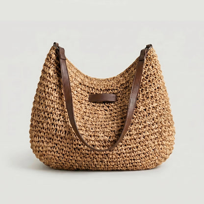 Bolso de hombro de paja tejida para mujer-Accessories for Women-Casaluzia