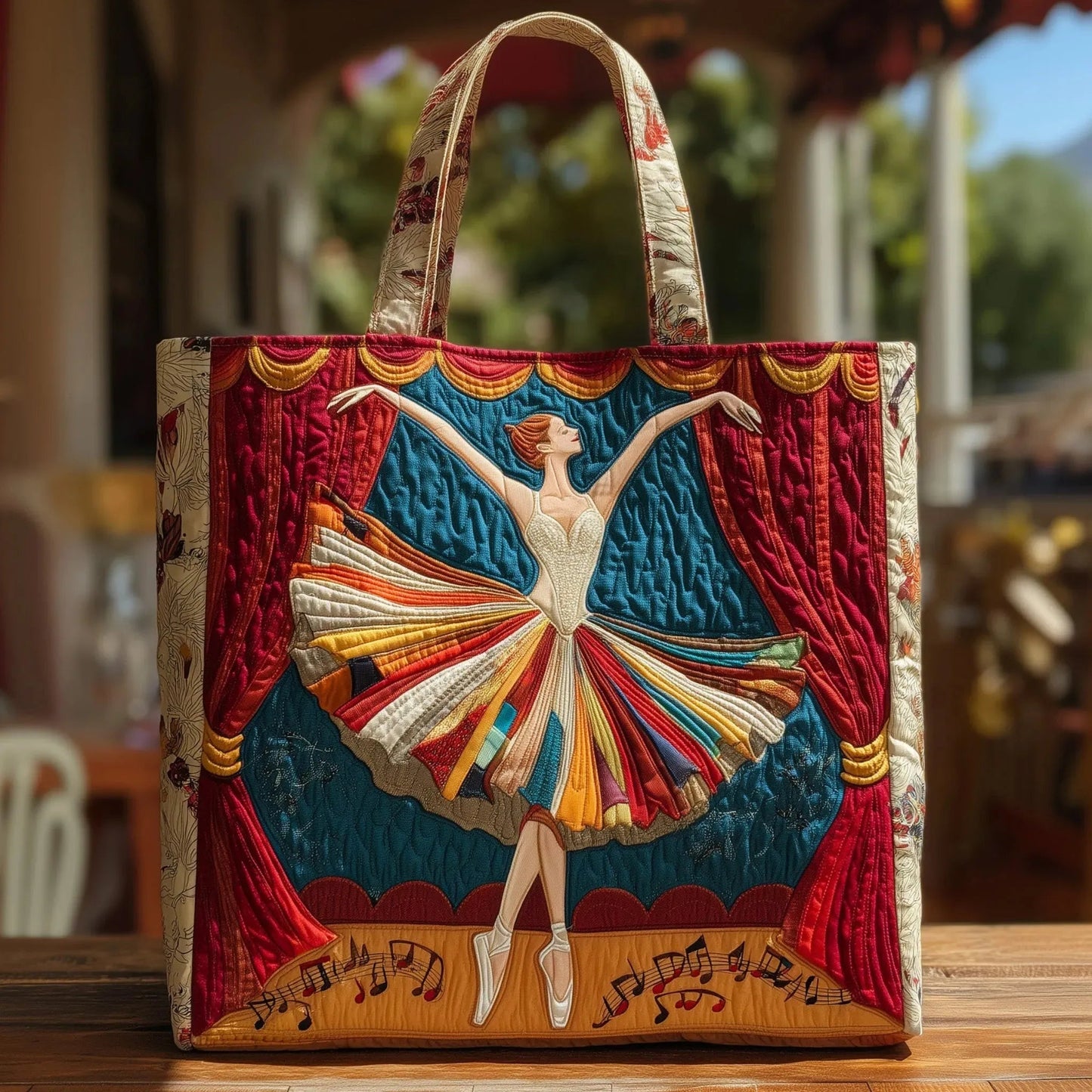 Bolso Tote Acolchado para Mujer con Motivo de Piano-Accessories for Women-Casaluzia