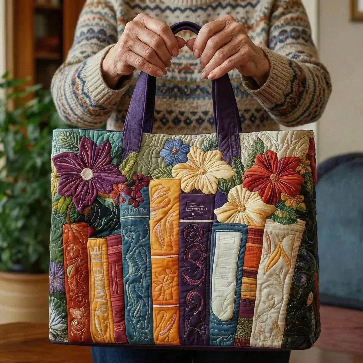 Bolso Tote Acolchado para Mujer con Motivo de Piano-Accessories for Women-Casaluzia