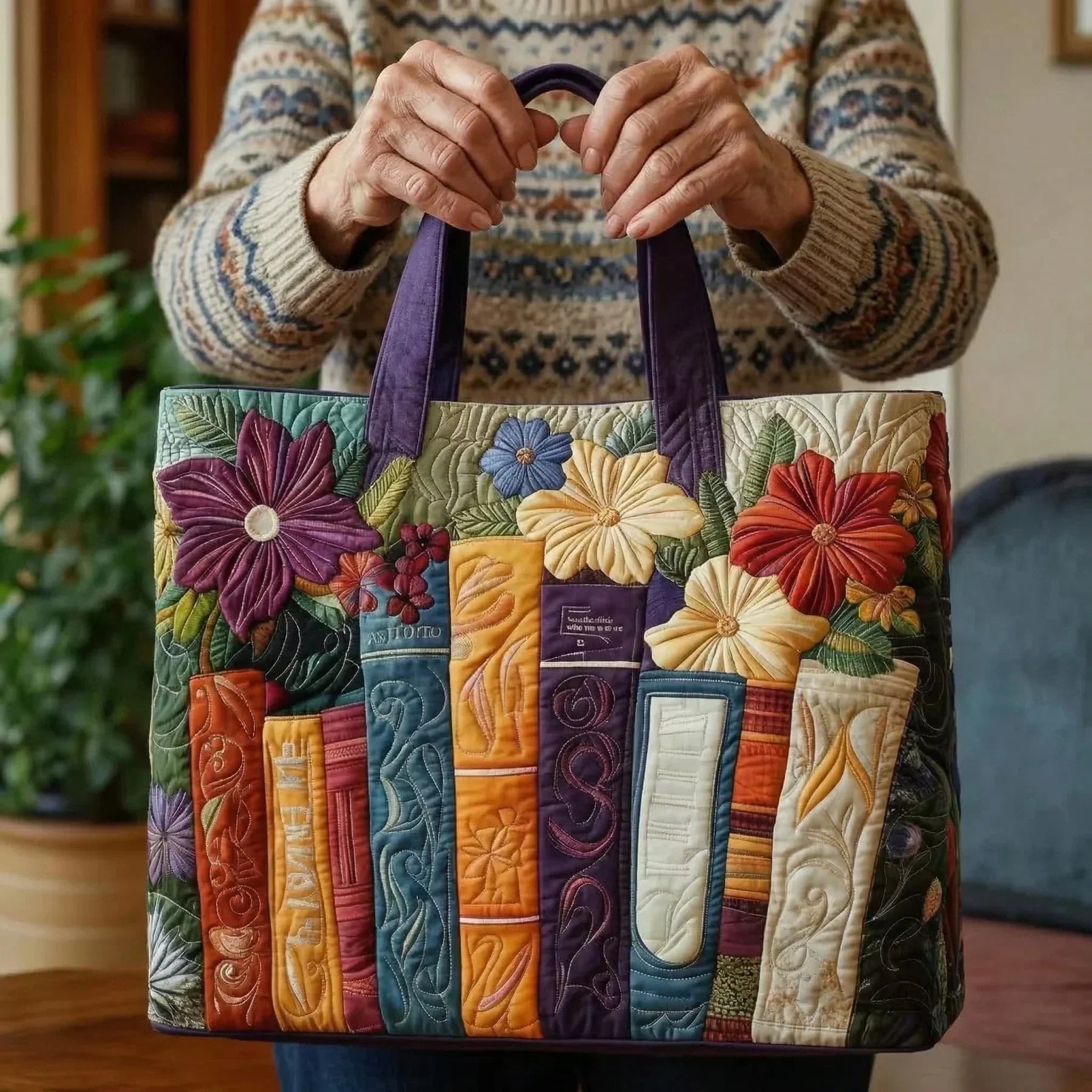Bolso Tote Acolchado para Mujer con Motivo de Piano-Accessories for Women-Casaluzia
