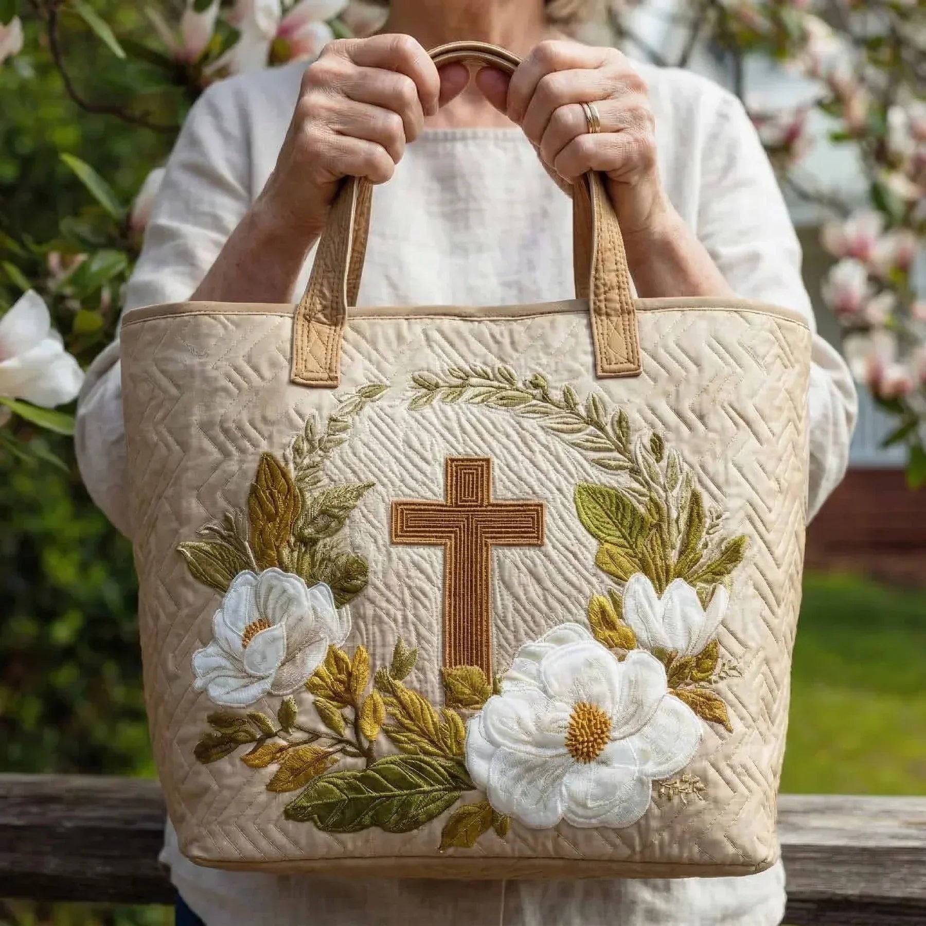 Bolso Tote Acolchado para Mujer con Motivo de Piano-Accessories for Women-Casaluzia