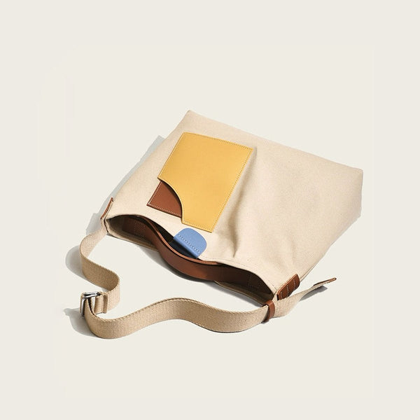 Bolso Tote de Hombro de Lona para Mujer-Accessories for Women-Casaluzia