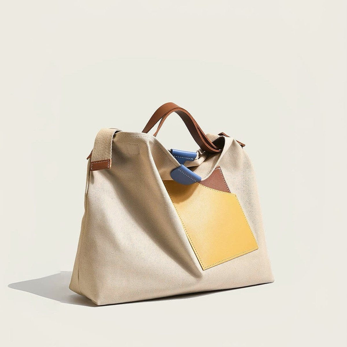 Bolso Tote de Hombro de Lona para Mujer-Accessories for Women-Casaluzia