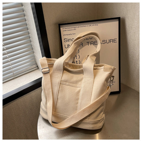 Bolso Tote de Lona para Mujer con Correa Ajustable-Accessories for Women-Casaluzia