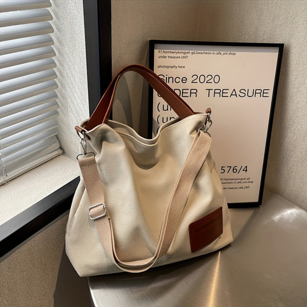 Bolso Tote de Lona para Mujer con Correa Ajustable-Accessories for Women-Casaluzia