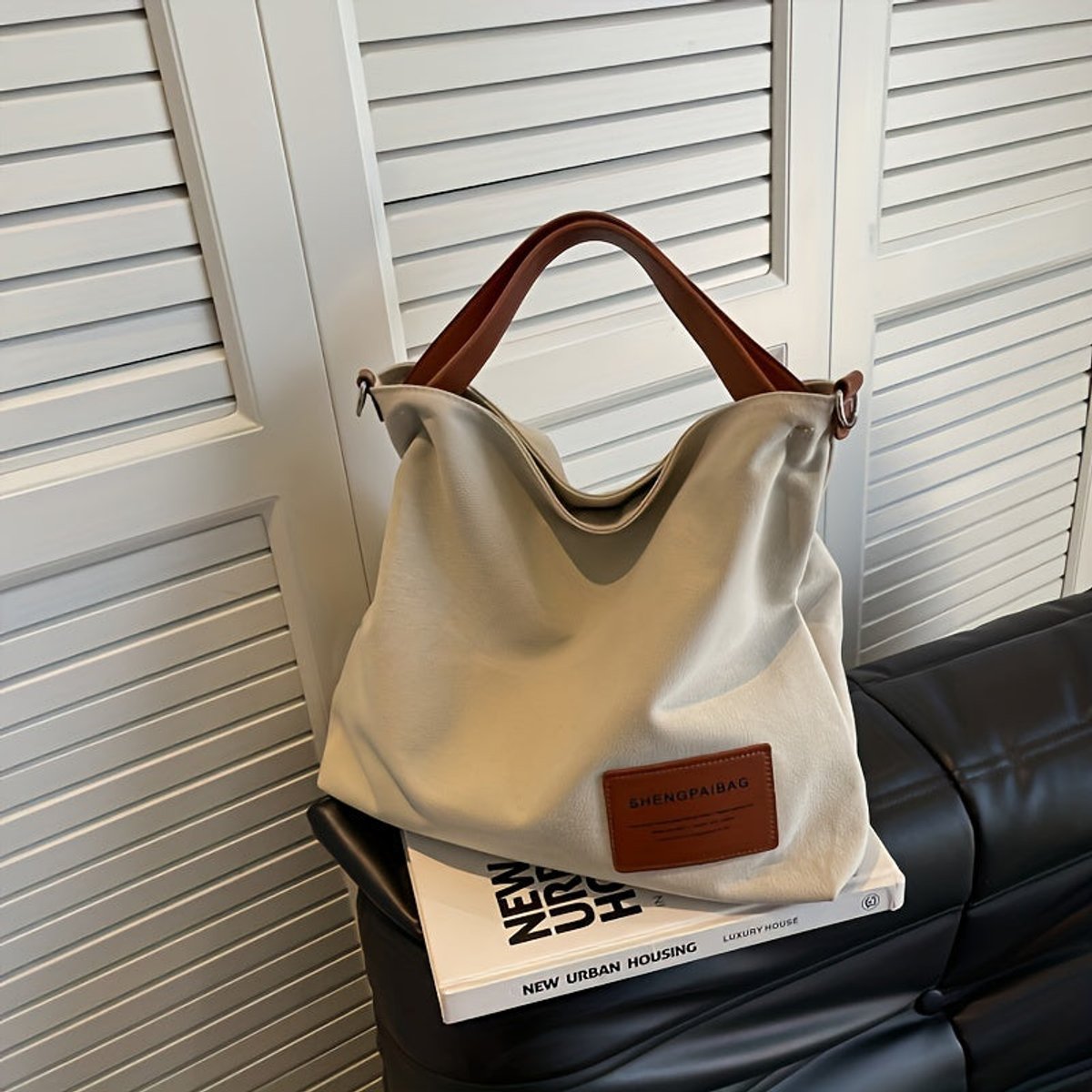 Bolso Tote de Lona para Mujer con Correa Ajustable-Accessories for Women-Casaluzia