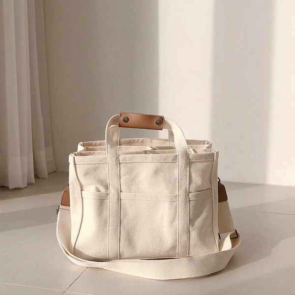 Bolso Tote de Lona Unisex con Correa Cruzada-Accessories for Women-Casaluzia