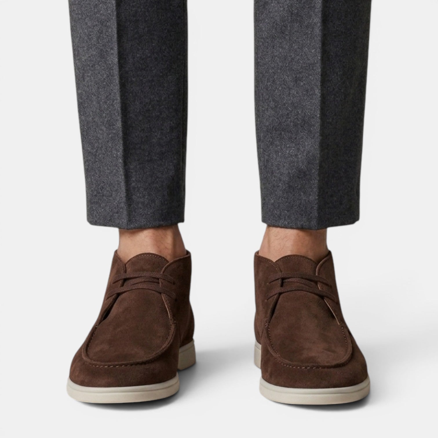 Botas Chukka de ante con puntera tipo mocasín para hombre-Footwear for men-Casaluzia