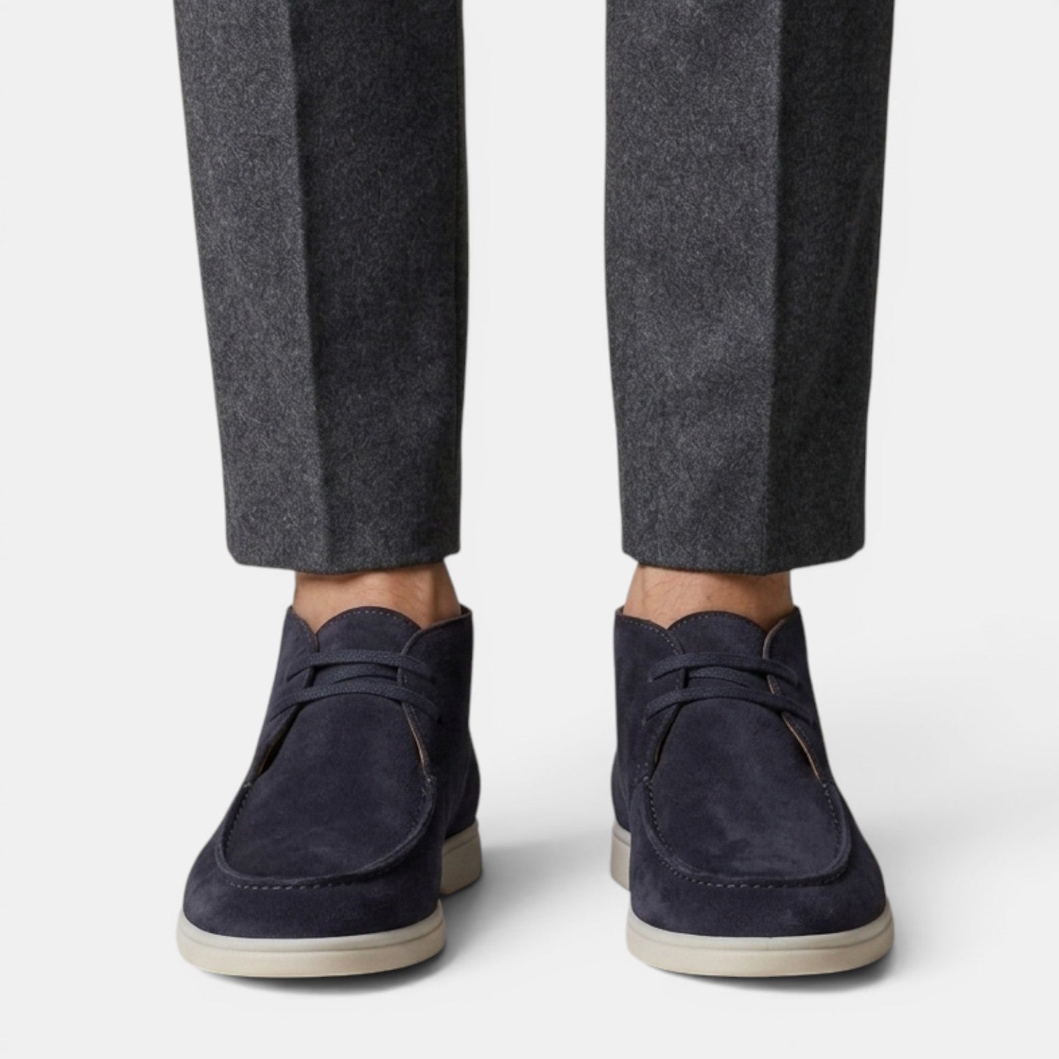Botas Chukka de ante con puntera tipo mocasín para hombre-Footwear for men-Casaluzia