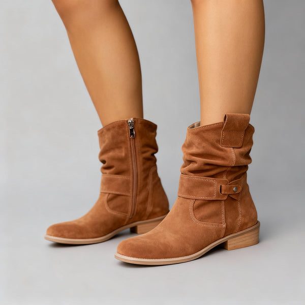 Botas de media caña holgadas de ante para mujer-Footwear for women-Casaluzia