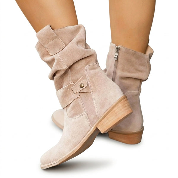 Botas de media caña holgadas de ante para mujer-Footwear for women-Casaluzia