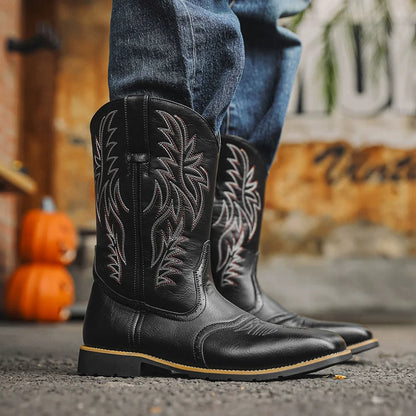 Botas vaqueras para hombre con caña bordada-Footwear for men-Casaluzia