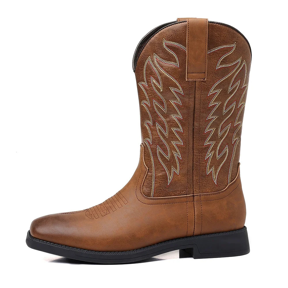 Botas vaqueras para hombre con caña bordada-Footwear for men-Casaluzia